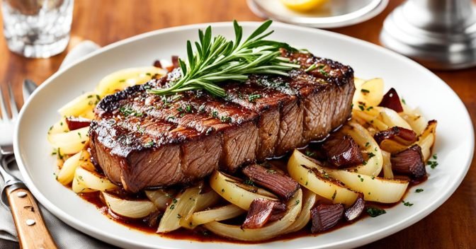Carnes: Bisteca Acebolada: Um Banquete de Sabores em Poucos Minutos